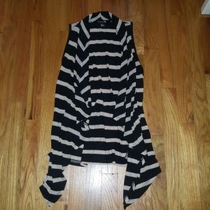 Striped vest cardigan